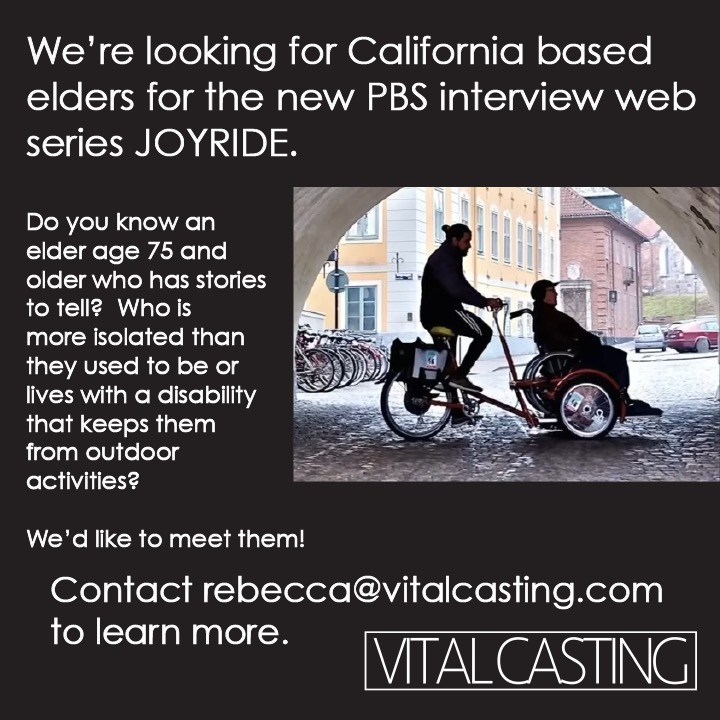 Infographic Reading, We're looking for California based elders for the new PBS interview web series Joyride. Contact rebecca@vitalcasting.com to learn more.